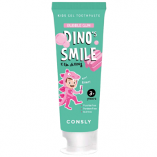  Детская гелевая зубная паста DINO's SMILE c ксилитом и вкусом жвачки, 60г, Consly