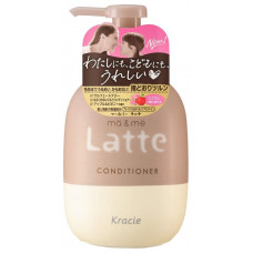 KRACIE Ma  Me Latte Бессульфатный увлажняющий кондиционер для волос с молочными протеинами для мамы и ребенка, с ароматом яблока и пиона, помпа 490г