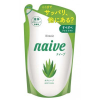 KRACIE Naive Body Soap Aloe Жидкое мыло для тела с экстрактом алоэ, с ароматом цветов и свежей зелени, сменная упаковка с крышкой 760мл.