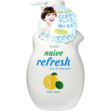KRACIE Naive Foam Body Soap Deep Clear Жидкое мыло-пенка для тела "Глубокое Очищение" с дезодорирующим эффектом, с цитрусово-цветочным ароматом, помпа 600мл.