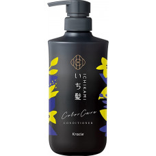 KRACIE Ichikami Color Care  Base Conditioner Восстанавливающий кондиционер для ухода за окрашенными волосами, с ароматом цветущей горной вишни и цветков лимона, помпа 480г.