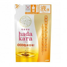 LION Увлажняющее жидкое мыло для тела "Hadakara" с ароматом безупречной розы (для сухой и огрубевшей кожи) 340 мл, мягкая упаковка