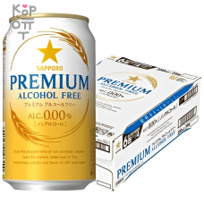 Пиво безалкогольное Sapporo Premium alcohol free 350мл, ж/б 2,1л, 1/4 -А 1 шт