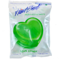 Конфета карамельная Hartbeat Jumbo Love Candy Melon со вкусом дыни, м/у 150г,