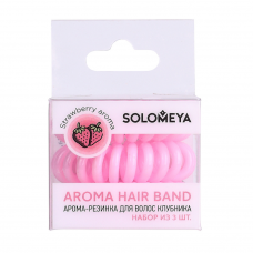 Solomeya Арома-резинка для волос Клубника/ Aroma hair band Strawberry, набор из 3 шт
