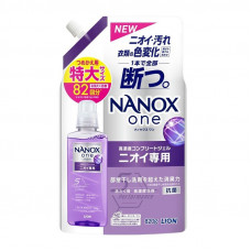 LION Nanox One for Smells Концентрированное жидкое средство для стирки белья, с повышенным дезодорирующим и антибактериальным эффектом, мягкая упаковка с крышкой 820г.