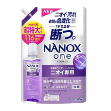 LION Nanox One for Smells Концентрированное жидкое средство для стирки белья, с повышенным дезодорирующим и антибактериальным эффектом, мягкая упаковка с крышкой 1160г.