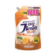 "Mitsuei" Средство для мытья посуды, овощей и фруктов с ароматом апельсина 1000мл (мягкая упаковка)