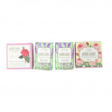 CLOVER HERB SOAP SET Набор "Травы": Мыло туалетное косметическое "Лаванда", 77г*2 шт, "Роза", 76г*2 шт