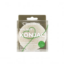 Solomeya Очищающий спонж для умывания конняку с грецким орехом / Konjac Sponge with Walnut, 1 шт