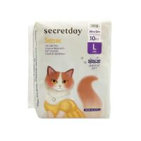 Хлопковые гигиенические прокладки "Secretday Sense", размер L, 10 шт