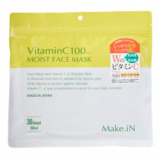 M04 Make in vitamin c100 moist face mask. Увлажняющие маски на основе витамина С100 30 шт