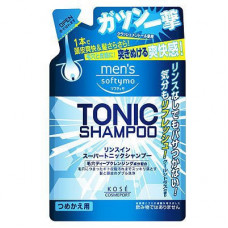 KOSE Mens Softymo Tonic Shampoo Мужской тонизирующий шампунь для волос, с цитрусовым ароматом, мягкая упаковка, 400мл.