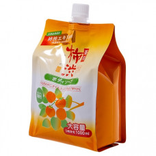 KUMANO YUSHI Kakishibu Body Soap Жидкое мыло для тела, антибактериальное, с экстрактом хурмы и гиалуроновой кислотой, мягкая упаковка с крышкой 1000мл