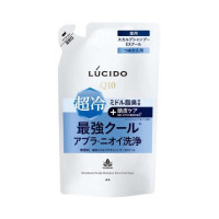 MANDOM Lucido Deodorant Shampoo Extra Cool Шампунь для мужчин (40+) для глубокой очистки кожи головы и удаления неприятного запаха, с флавоноидами, Q10 и увлажняющими ингредиентами, с охлаждающим эффектом, без аромата, мягкая упаковка, 380мл. 