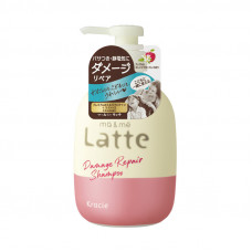 KRACIE Ma & Me Latte Damage Repair Бессульфатный восстанавливающий шампунь с молочными протеинами, с ароматом яблока и цветков апельсина, помпа 490мл.