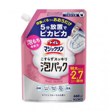 KAO Toilet Magiclean White Floral Чистящая и дезинфицирующая спрей-пенка для туалета, с ароматом белых цветов, мягкая упаковка с крышкой 660мл.