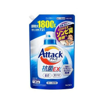 KAO Attack EX Концентрированное жидкое средство для стирки, с ароматом свежести, бутылка с колпачком-дозатором, мягкая упаковка с крышкой 1590г.