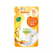 KRACIE Naive Foam Body Soap Oil In Увлажняющее жидкое мыло-пенка для тела с маслом ши и жожоба, со сладким цветочным ароматом, сменная упаковка 480мл.