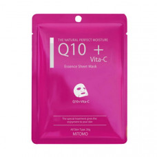 MITOMO Q10 + Vita-C Mask Тканевая маска для лица с коэнзимом Q10 и витамином С, 1шт.