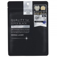QF101 Quality 1st derma laser super black.Маска лазер для сужения пор и борьбы с комедоном суперблэк на основе четырех видов витамина С кволити фест 7 шт