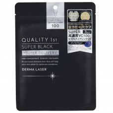 QF101 Quality 1st derma laser super black.Маска лазер для сужения пор и борьбы с комедоном суперблэк на основе четырех видов витамина С кволити фест 7 шт