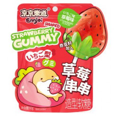 Конфета желейная в форме клубники Strawberry Shaped Gummy вкус клубники, Guangdong 60г