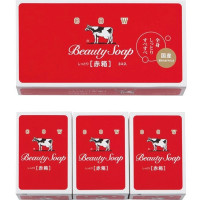 COW Молочное увлажняющее туалетное мыло с пудровым ароматом роз «Beauty Soap» (кусок 90 г х 3 шт.)