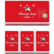 COW Молочное увлажняющее туалетное мыло с пудровым ароматом роз «Beauty Soap» (кусок 90 г х 3 шт.)