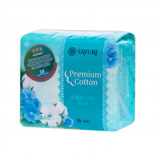"SAYURI" PREMIUM COTTON гигиенические прокладки НОРМАЛ,  24см, 10 шт