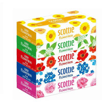 NP Салфетки Crecia "Scottie Flowerbox" двухслойные, 250 шт. х 5 коробок